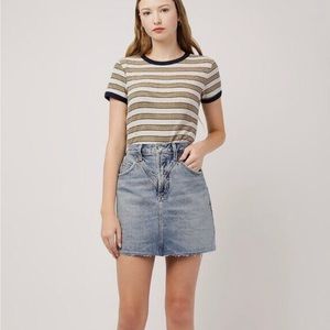 AGOLDE Palladium Hi Rise Mini Denim Skirt Sz 27